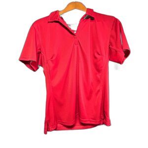 Red Kap 1923 Performance Work Polo Shirt Womens Medium Red Short Sleeve Uniform